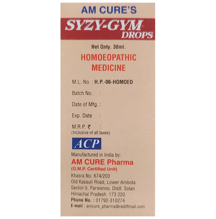 Am Cure's Syzy-Gym Oral Drops