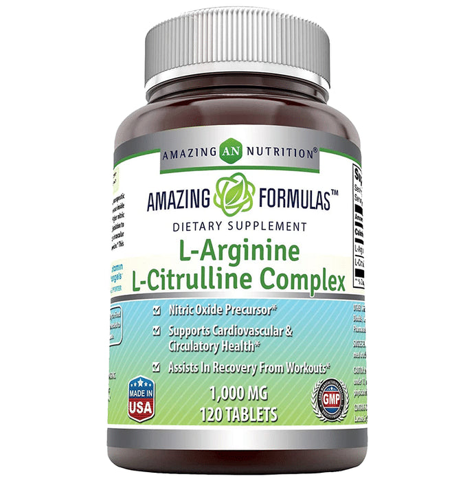 Amazing Nutrition L-Arginine, L-Citrulline Complex 1000mg Tablet - Classic Derma