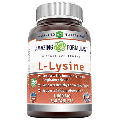 Amazing Nutrition L-Lysine 1000mg Tablet - Classic Derma