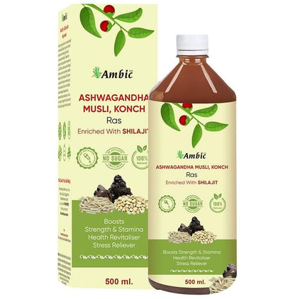 Ambic Ashwagandha Musli, Konch Ras Enriched with Shilajit Helps Improve Vigour & Stamina - Classic Derma