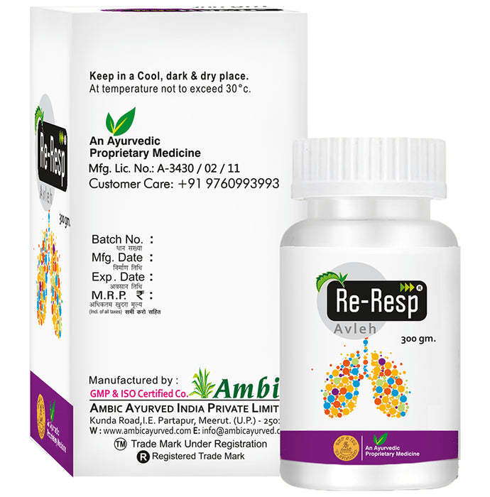 Ambic Combo Pack of Re-Resp Capsule 60 and Re-Resp Avleh 300gm