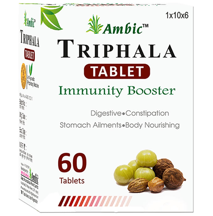 Ambic Combo Pack of Triphala Tablet 60 and Triphala Juice 1000ml - Classic Derma