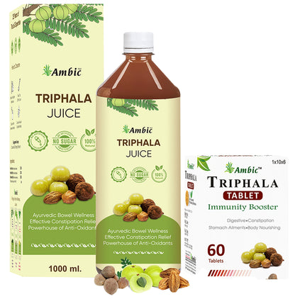Ambic Combo Pack of Triphala Tablet 60 and Triphala Juice 1000ml