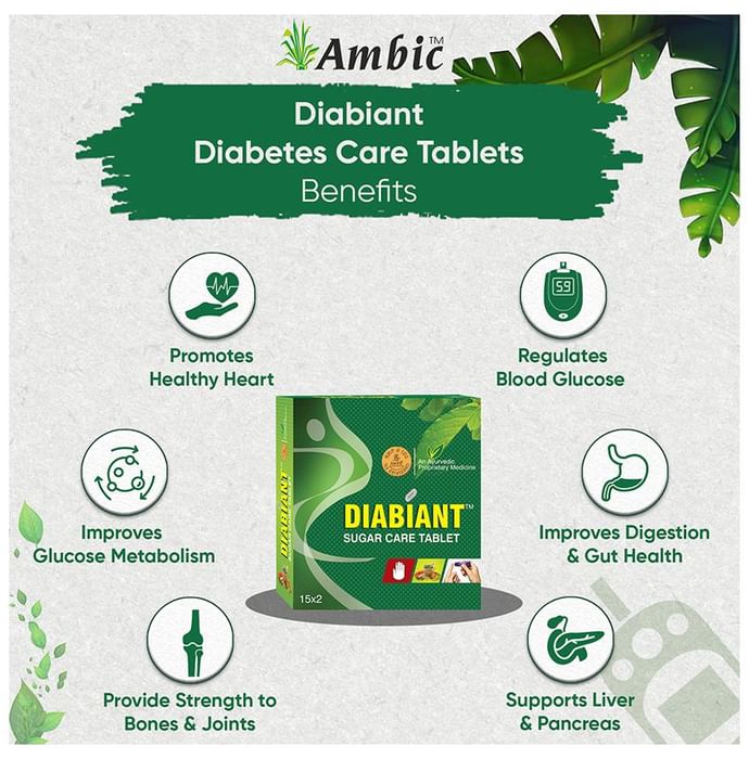 Ambic Diabiant Sugar Care Tablet for Diabetes Care (30 Each)