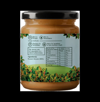 Ambriona Combo Pack of Unsweetened Almond Butter & Unsweetened Peanut Butter (200gm Each)