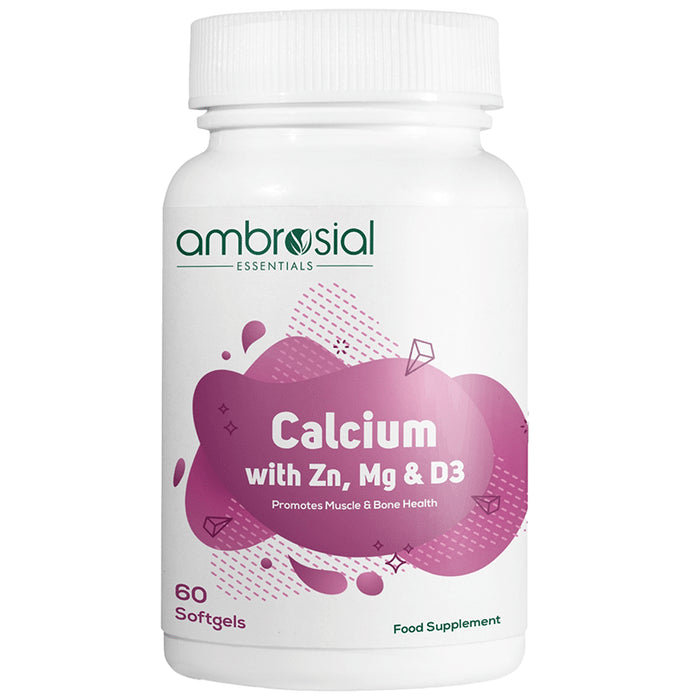 Ambrosial Essentials Calcium with Zn, Mg & D3 Softgels - Classic Derma