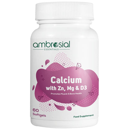 Ambrosial Essentials Calcium with Zn, Mg & D3 Softgels - Classic Derma