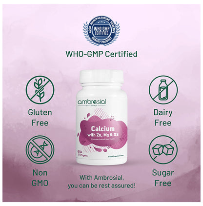 Ambrosial Essentials Calcium with Zn, Mg & D3 Softgels