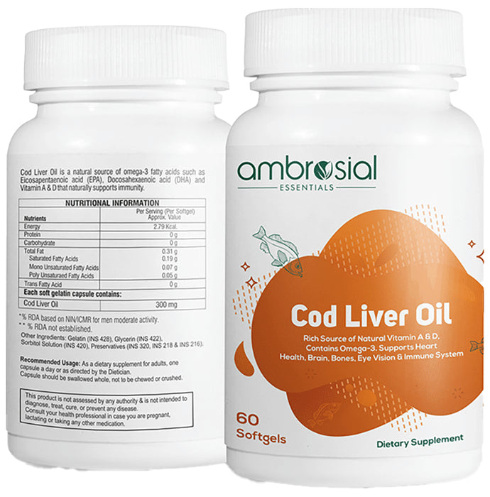 Ambrosial Essentials Cod Liver Oil Softgels
