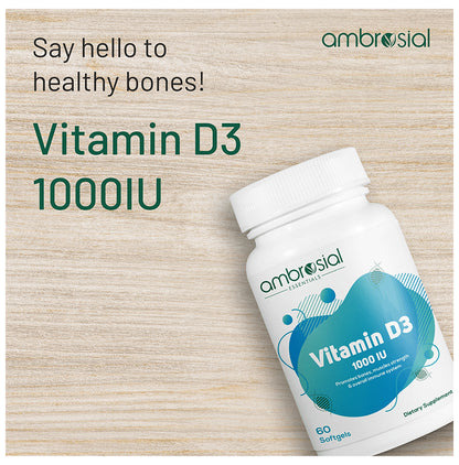 Ambrosial Essentials Vitamin D3 1000 IU Softgels