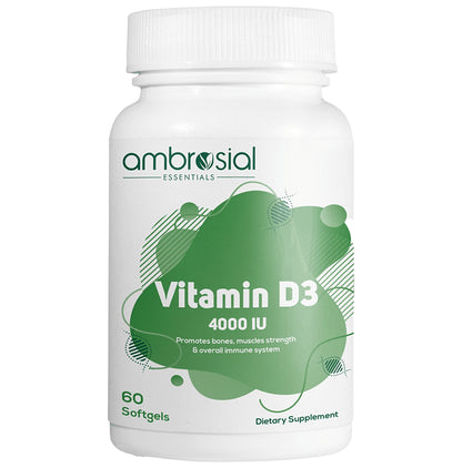 Ambrosial Essentials Vitamin D3 4000 IU Softgels - Classic Derma