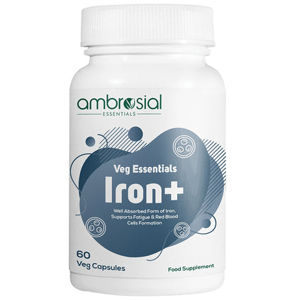Ambrosial Veg Essentials Iron+ Veg Capsule - Classic Derma