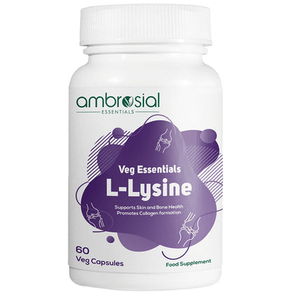 Ambrosial Veg Essentials L-Lysine Veg Capsule - Classic Derma