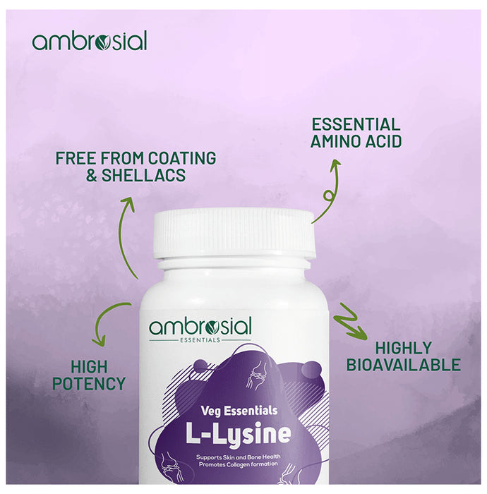 Ambrosial Veg Essentials L-Lysine Veg Capsule