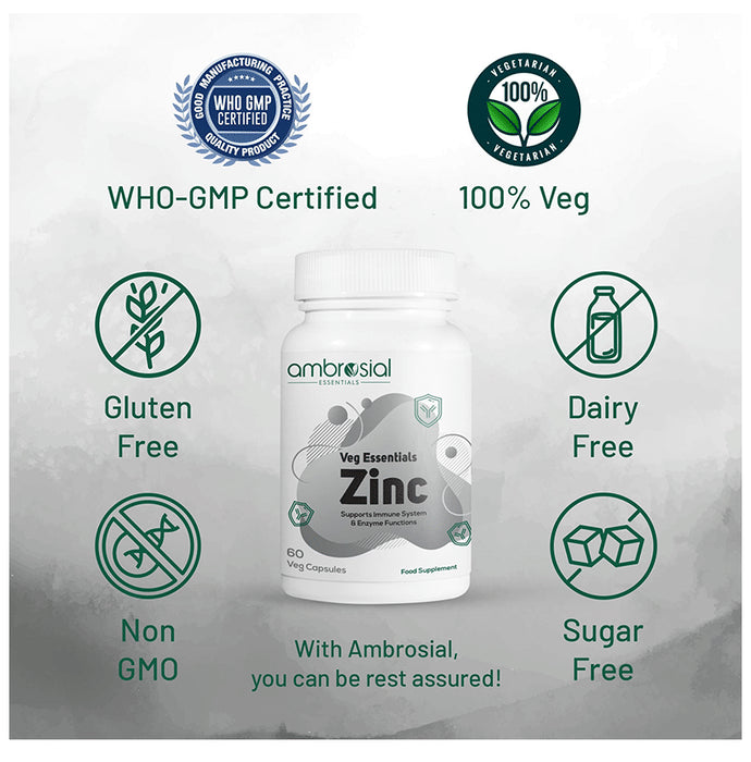 Ambrosial Veg Essentials Zinc Veg Capsule