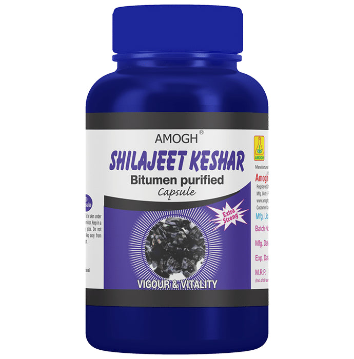 Amogh Shilajeet Keshar Bitumen Purified Capsule - Classic Derma