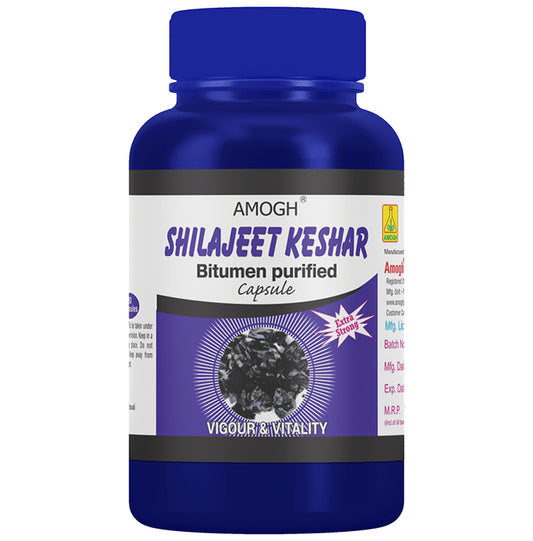 Amogh Shilajeet Keshar Bitumen Purified Capsule - Classic Derma