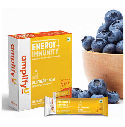 AmplifyU Energy + Immunity Sachet (8gm Each) Blueberry Acai