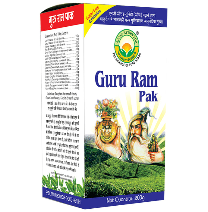 Basic Ayurveda Guru Ram Pak Granules Sugar Free - Classic Derma