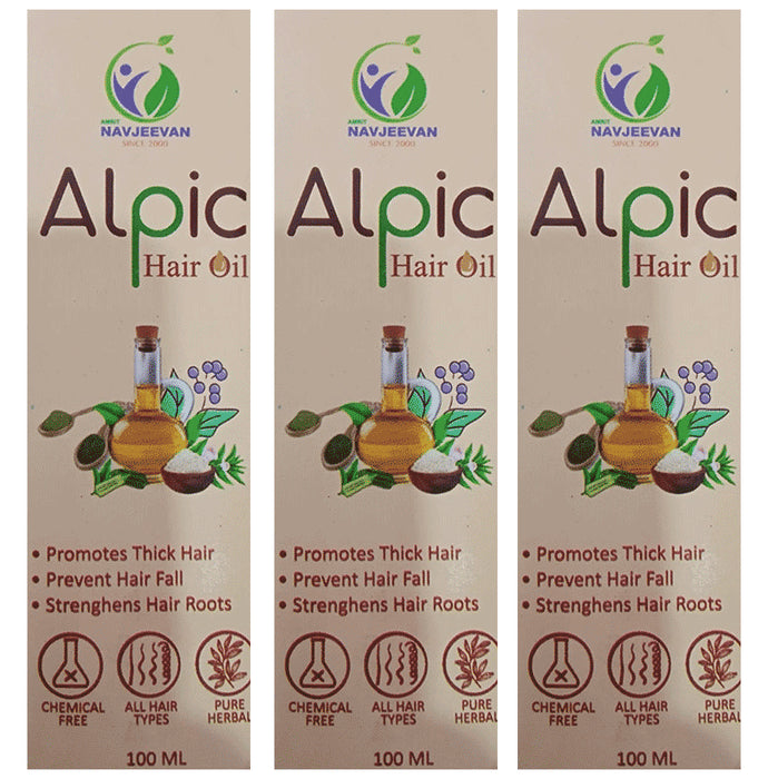 Amrit Navjeevan Alpic Hair Oil (100ml Each) Bottle - Classic Derma