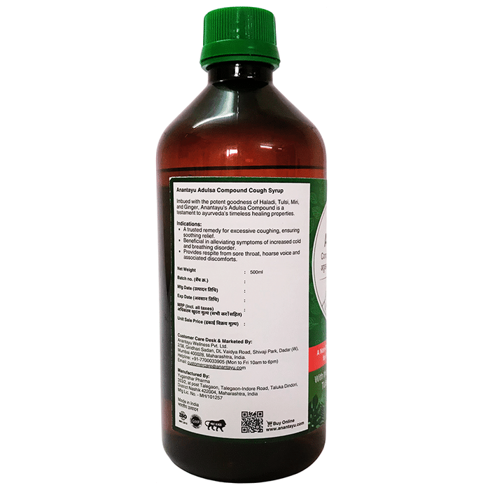 Buy Anantayu Adulsa Compound Cough Syrup Online | Classic Derma ...