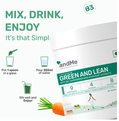 Andme Plant Based Green & Lean Powder (250gm Each)
