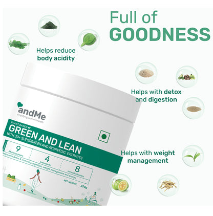 Andme Plant Based Green & Lean Powder (250gm Each)