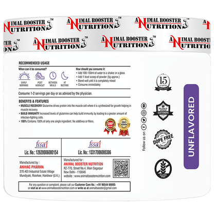 Animal Booster Nutrition Glutamine Powder Unflavored
