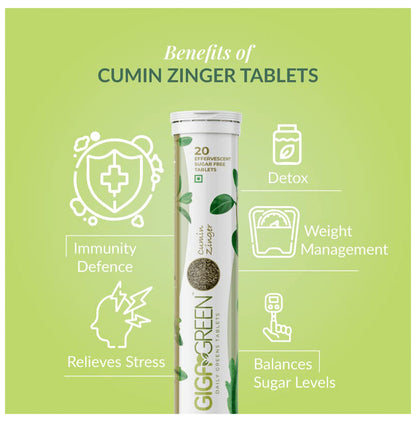 Anisue Healthcare Gigagreen Effervescent Tablet (20 Each) Cumin Zinger