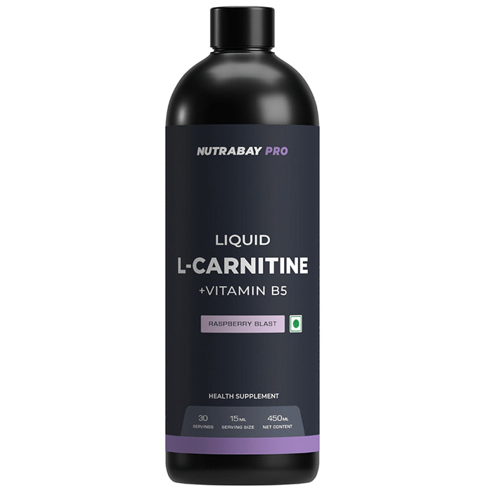 Nutrabay L-Carnitine +Vitamin B5 for Fat Loss & Faster Recovery | Flavour Raspberry Blast - Classic Derma