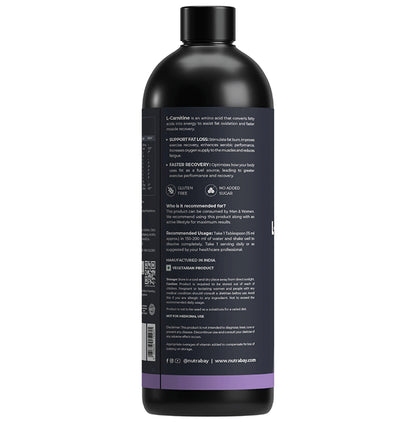 Nutrabay L-Carnitine +Vitamin B5 for Fat Loss & Faster Recovery | Flavour Raspberry Blast
