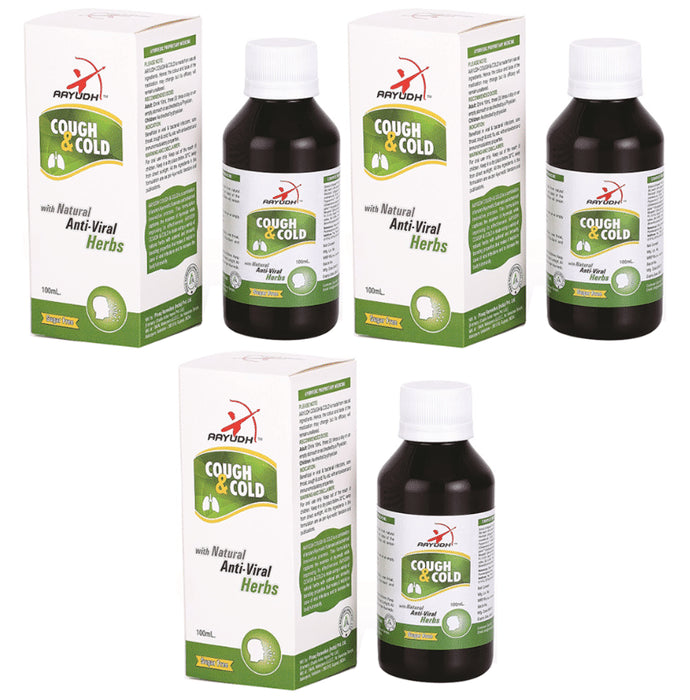Aayudh Cough & Cold Syrup (100ml Each) Sugar Free - Classic Derma