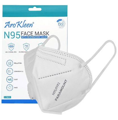 Arokleen N95 Face Mask with Respiratory Valve White