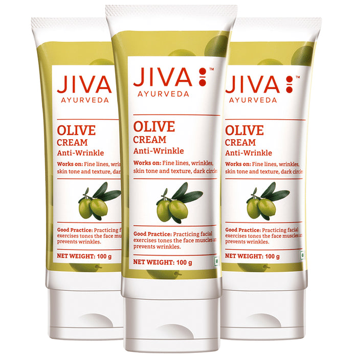 Jiva Ayurveda Olive Cream Anti-Wrinkle (100gm Each) - Classic Derma
