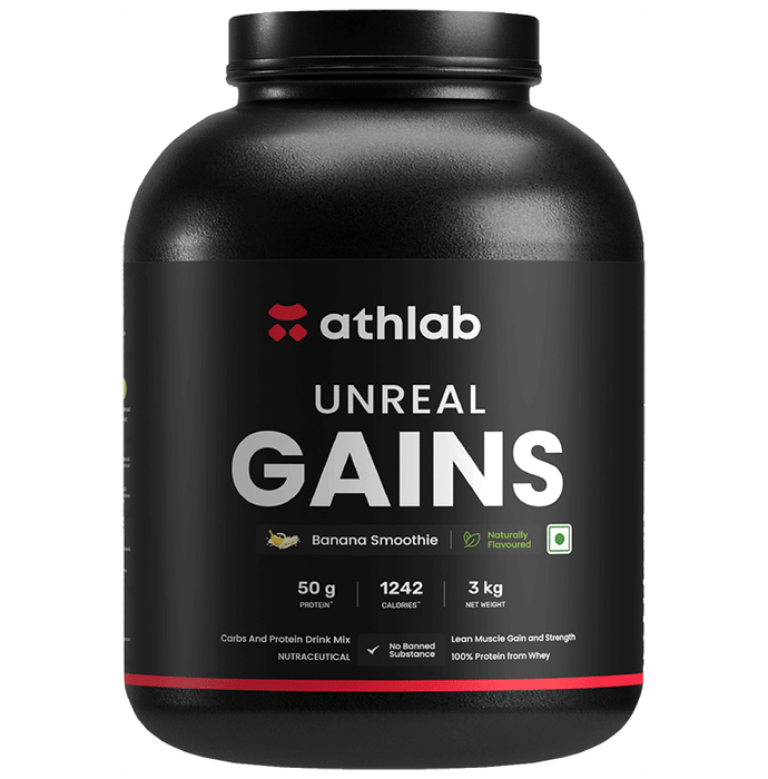 Athlab Unreal Gains Powder Banana Smoothie - Classic Derma