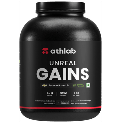 Athlab Unreal Gains Powder Banana Smoothie - Classic Derma