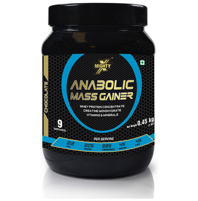 MightyX Anabolic Mass Gainer Chocolate with Shaker Free - Classic Derma