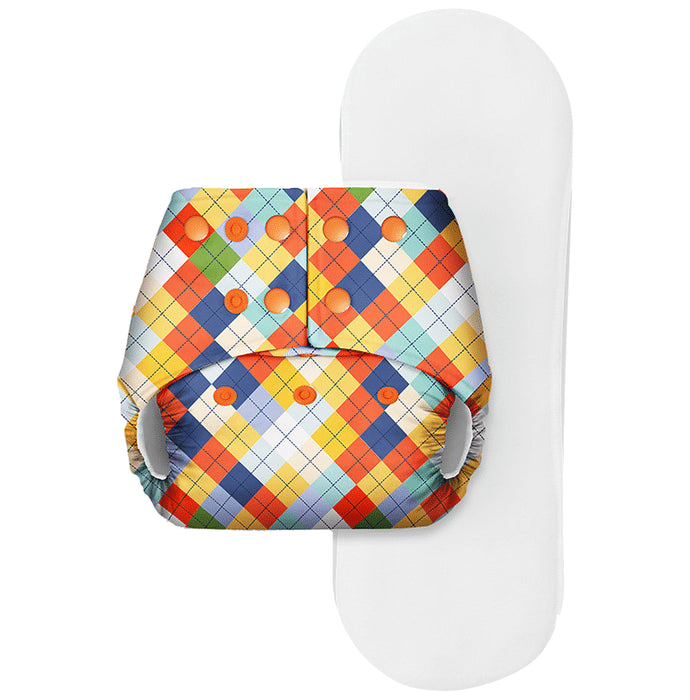 Basic Pocket Diaper with Dry Feel Pad Free Size Geometric - Classic Derma