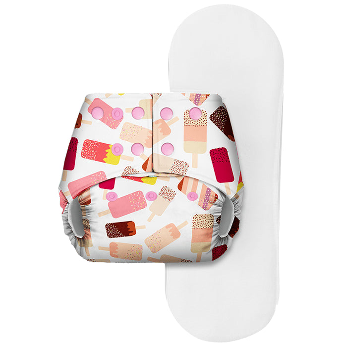 Basic Pocket Diaper with Dry Feel Pad Free Size Icecream - Classic Derma