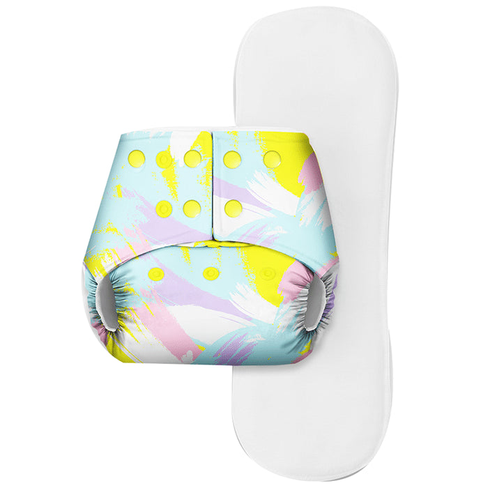 Basic Pocket Diaper with Dry Feel Pad Free Size Swooshes - Classic Derma