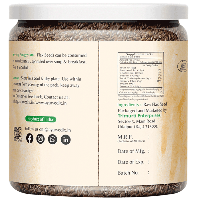 Ayurvedix Flax Raw Seeds