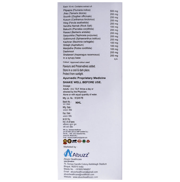 Abuzz's Cystcure Syrup Mix Fruit Sugar Free