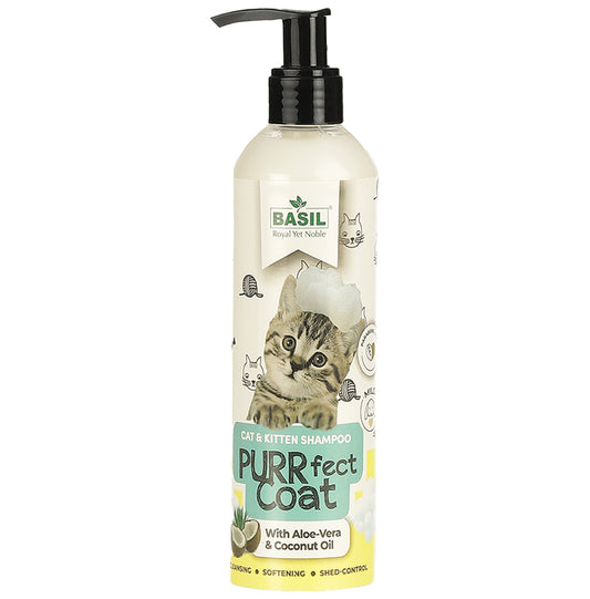 Basil Purrfect Coat Cat & Kitten Shampoo - Classic Derma