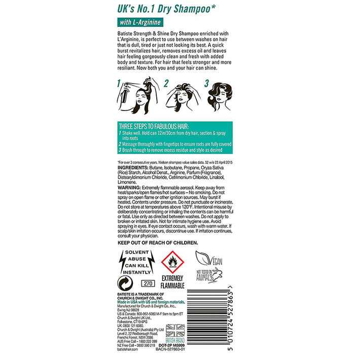 Batiste Instant Hair Refresh Dry Shampoo Plus