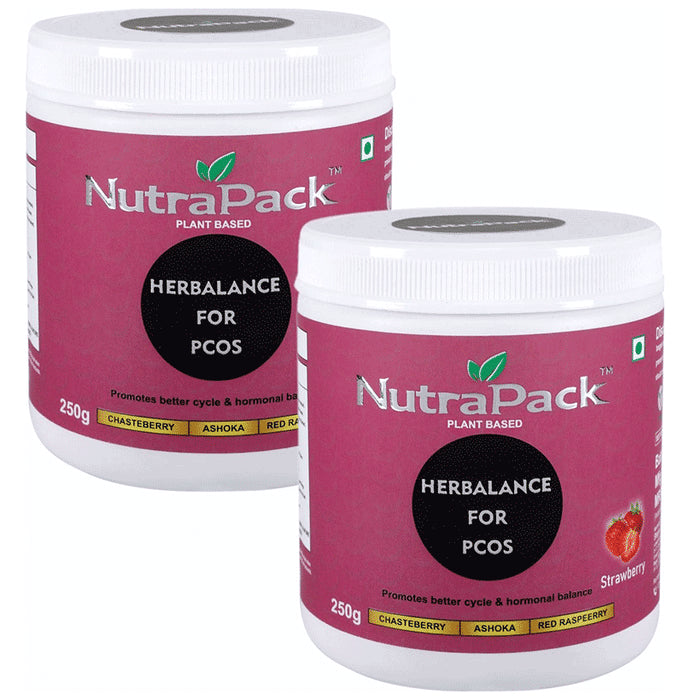 NutraPack Herbalance For PCOS (250gm Each) Powder Strawberry - Classic Derma