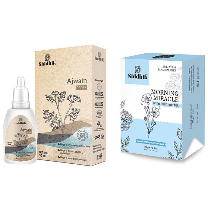Siddhik Combo Pack of Ajwain Drops (30ml) & Morning Miracle With Shea Butter (125gm) - Classic Derma