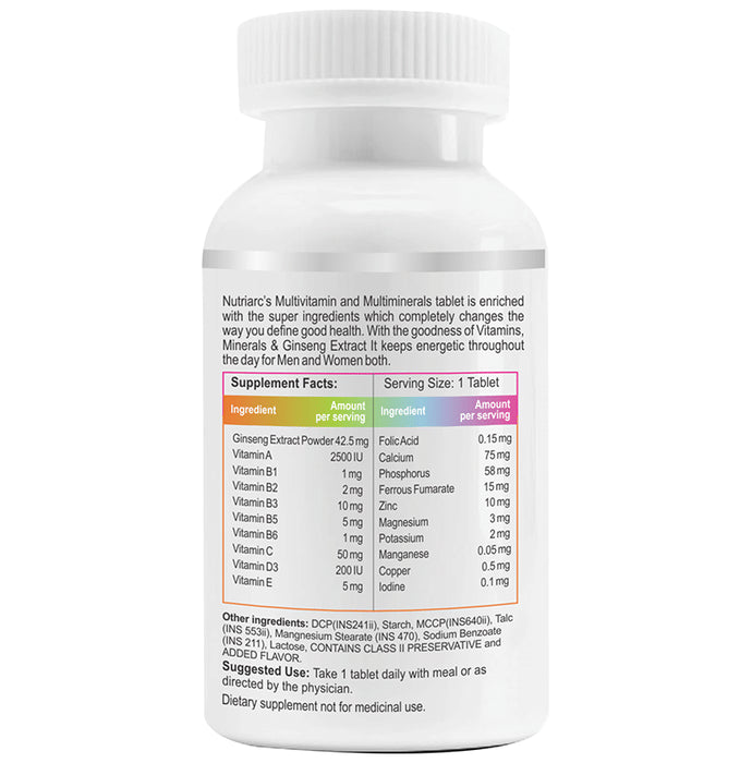 Nutriarc Wellness Multivitamin with Multiminerals & Ginseng Extract Tablet