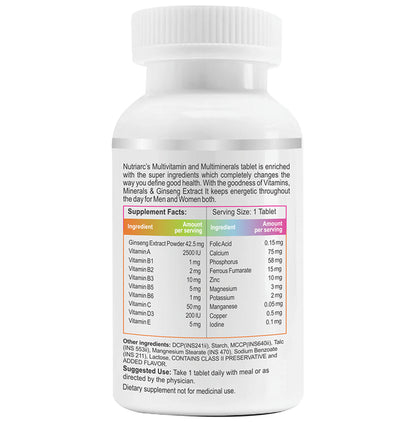 Nutriarc Wellness Multivitamin with Multiminerals & Ginseng Extract Tablet