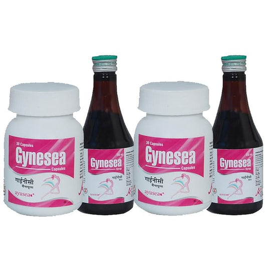 Ayusea Combo Pack of Gynesea Syrup (200ml Each) and Capsule (30 Each) - Classic Derma