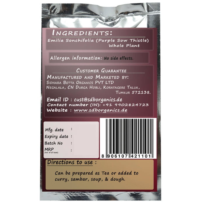 Sidhara Betta Herbals Emilia Sonchifolia Whole Plant Powder